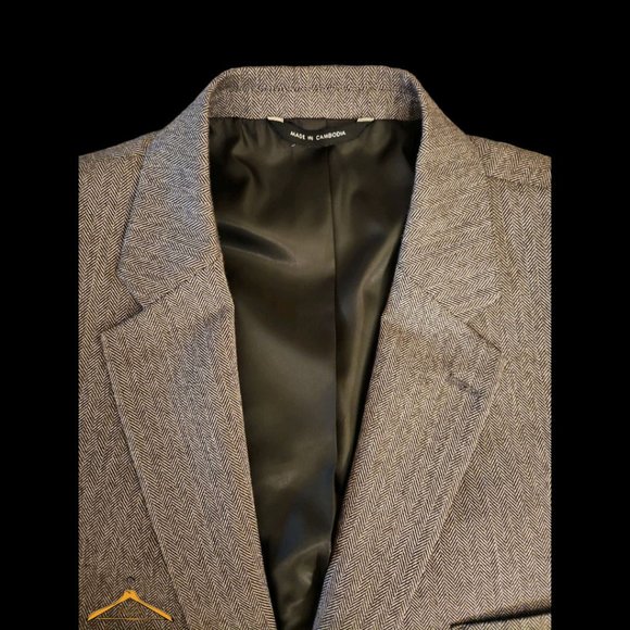 Joseph & Feiss Sport Coat - 48 Long, Gray Herringbone, NWOT - Picture 8 of 14